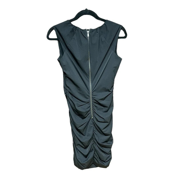 Diane Von Furstenberg Tulipan Black Ruched Dress LBD‎ Size US 4 - Picture 6 of 12